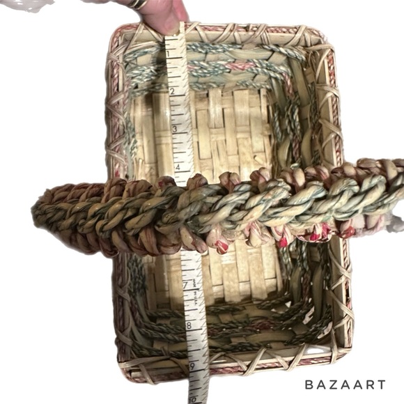 2 Large Beautiful Mauve, Teal Wicker Baskets - Picture 15 of 16